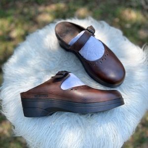 Mephisto Leather Clogs Brown 40